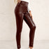 Women's High Waist Stretch Slim Skinny Leather Leggings